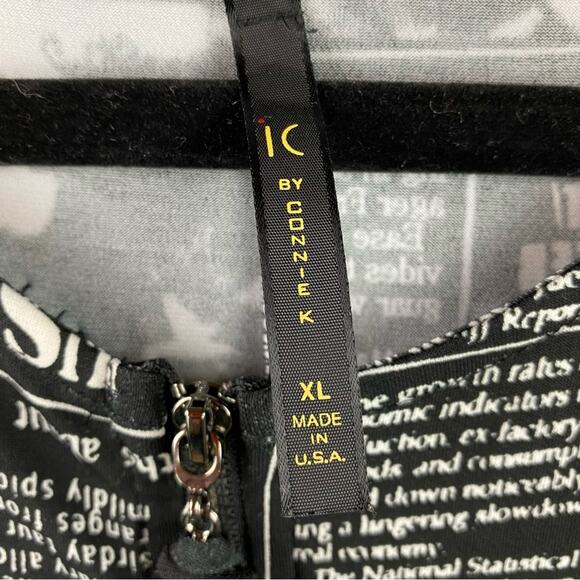 IC by Connie K Art to Wear Jump Suit Size XL Newspaper Print Funky - Picture 9 of 12